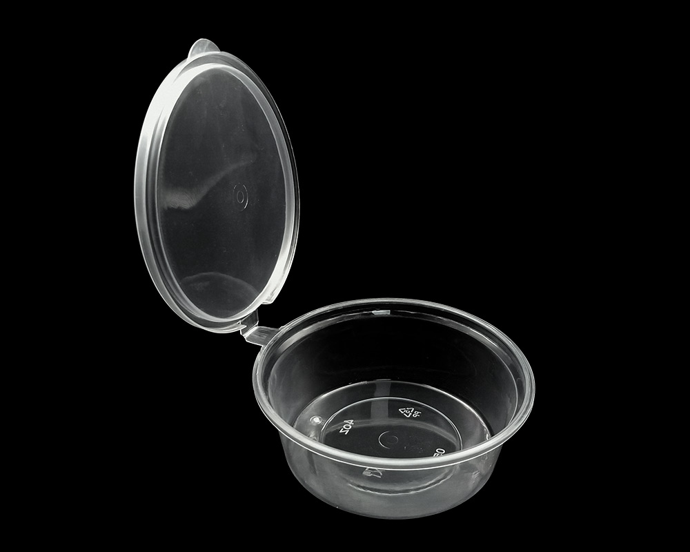 Plastic Sauce Pot with hinged lid